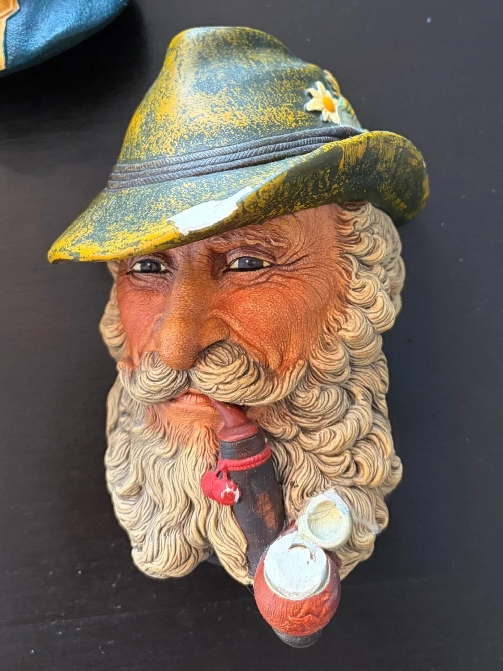 Vintage Bossons Chalkware “Tyrolean Man With Pipe” Head 1972 England